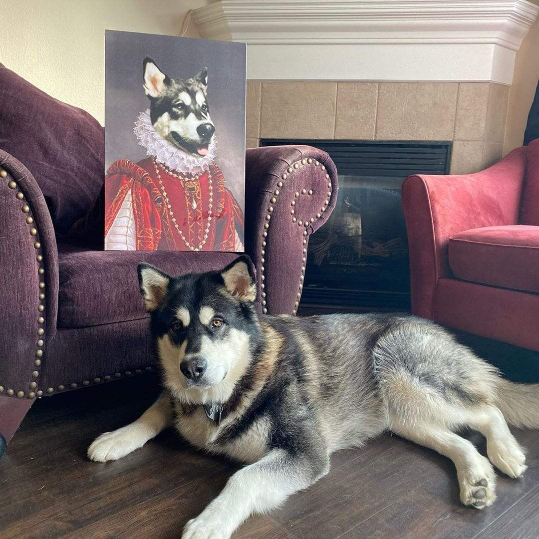 Crown and Paw - Canvas The Queen of Roses - Custom Pet Canvas