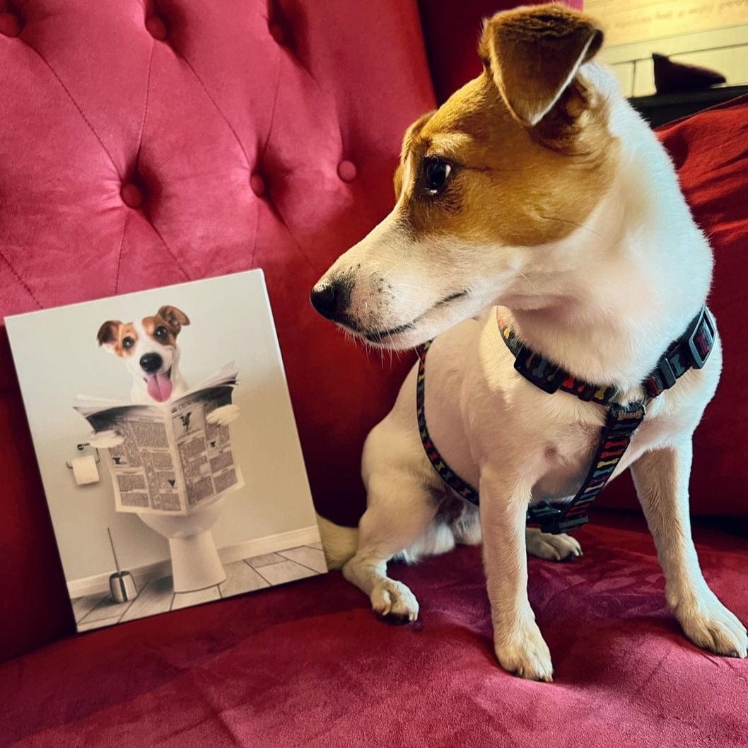 Crown and Paw - Canvas Restroom Pet Portrait - Custom Pet Art