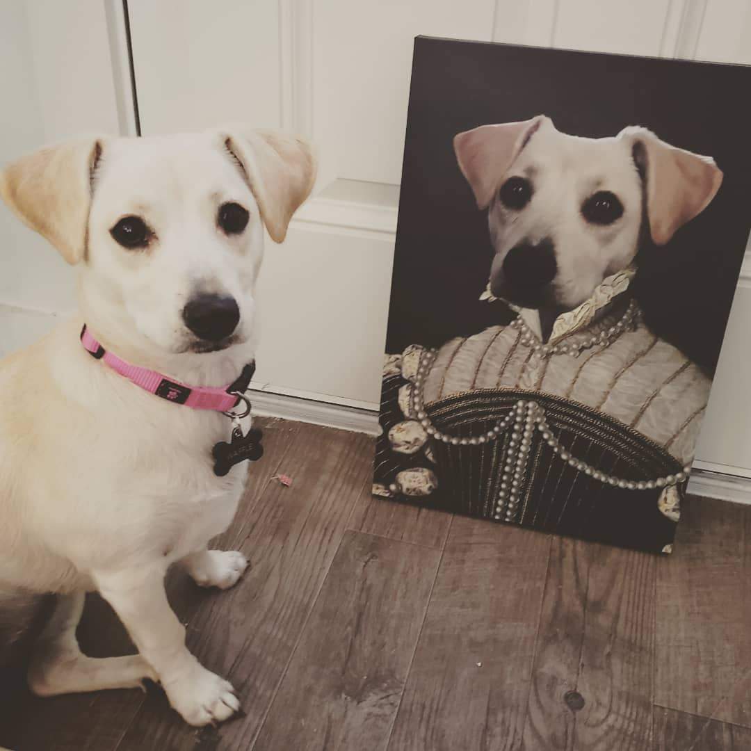 Crown and Paw - Canvas The Pearled Lady - Custom Pet Canvas