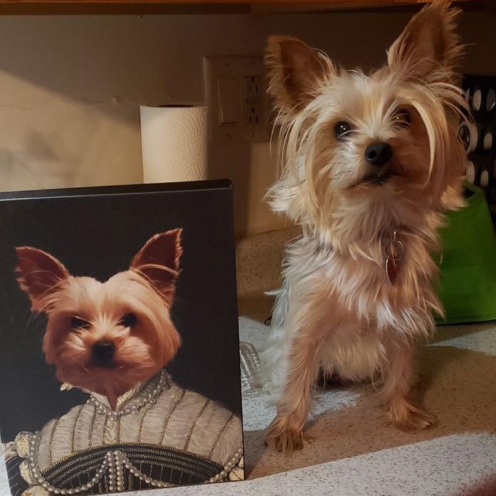 Crown and Paw - Canvas The Pearled Lady - Custom Pet Canvas