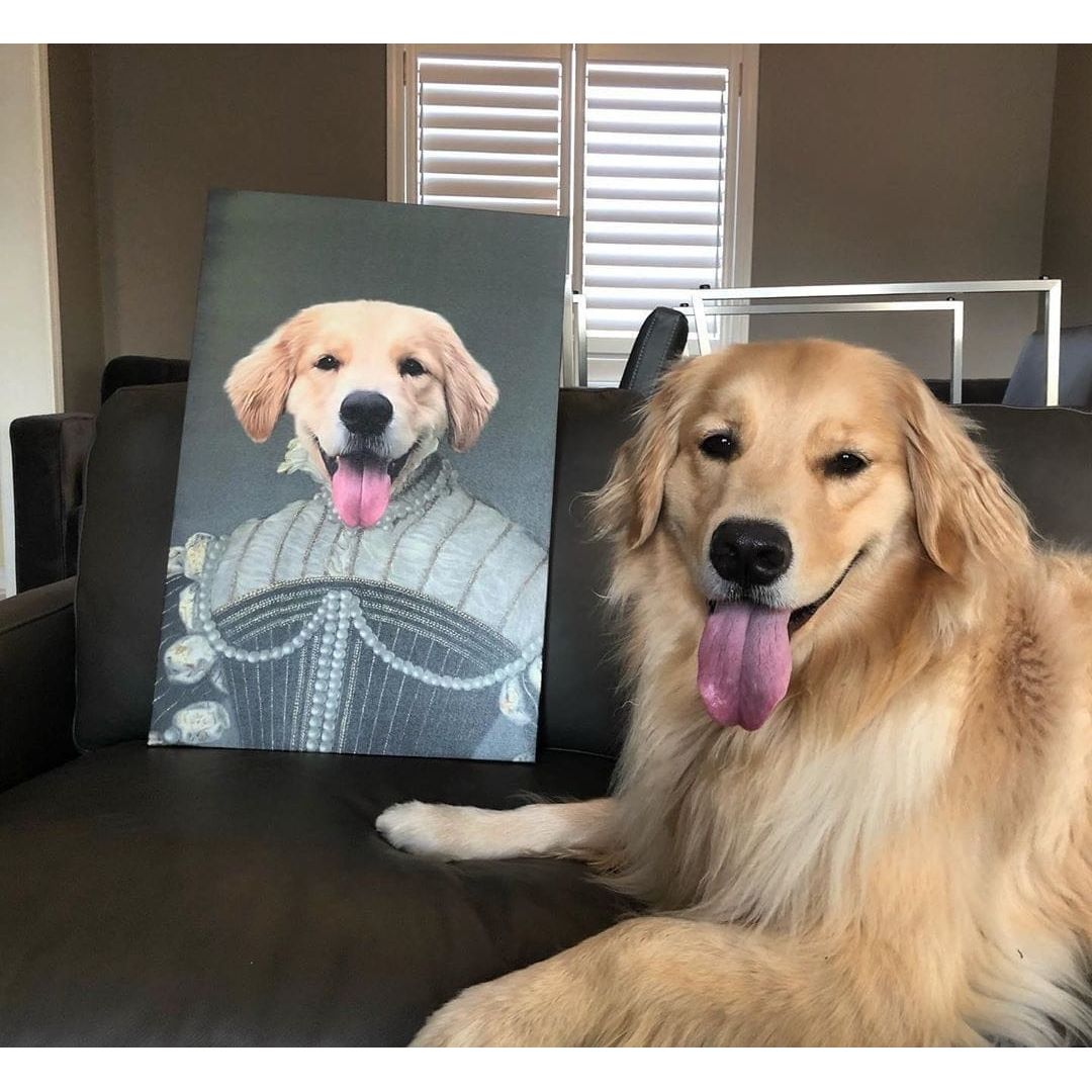 Crown and Paw - Canvas The Pearled Lady - Custom Pet Canvas