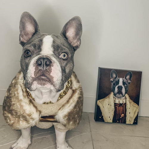 Crown and Paw - Canvas The Young King - Custom Pet Canvas