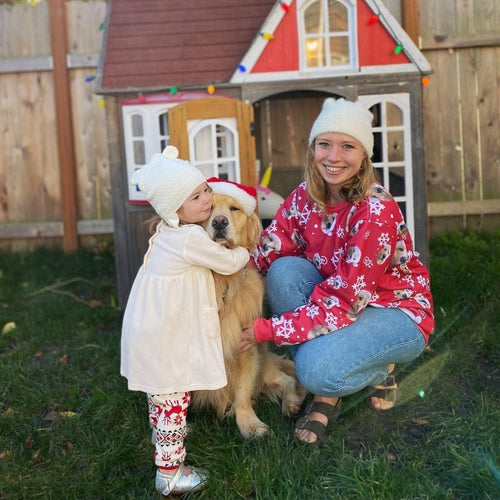 Crown and Paw - Custom Clothing Pet Face Pattern Christmas Sweatshirt