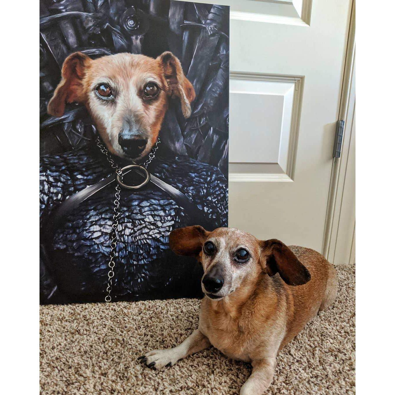 Crown and Paw - Canvas The Lady of the North - Custom Pet Canvas