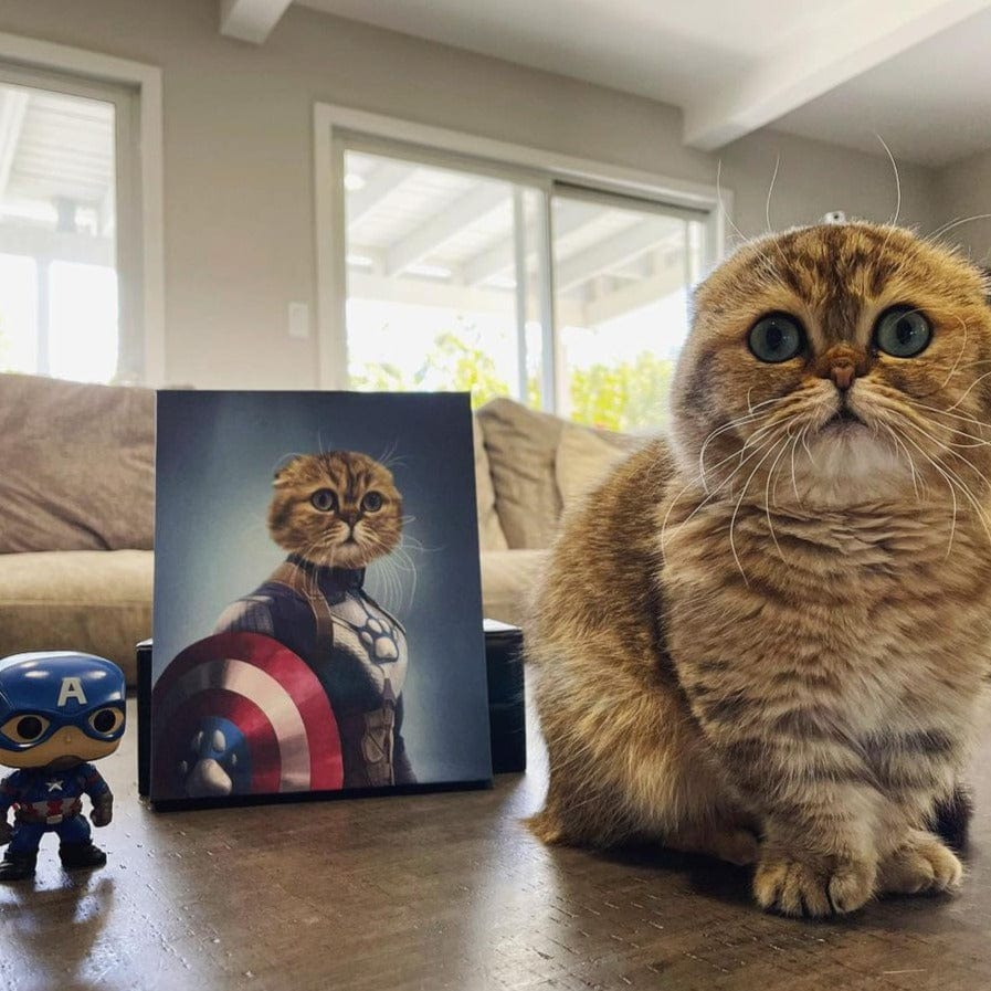 Crown and Paw - Canvas Captain Pawmerica - Custom Pet Canvas