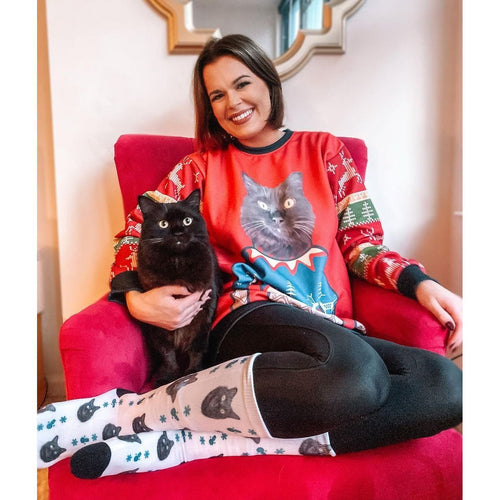 Crown and Paw - Custom Clothing Christmas Bundle Deal: Pet Face Sweatshirt and Socks (Save $30)