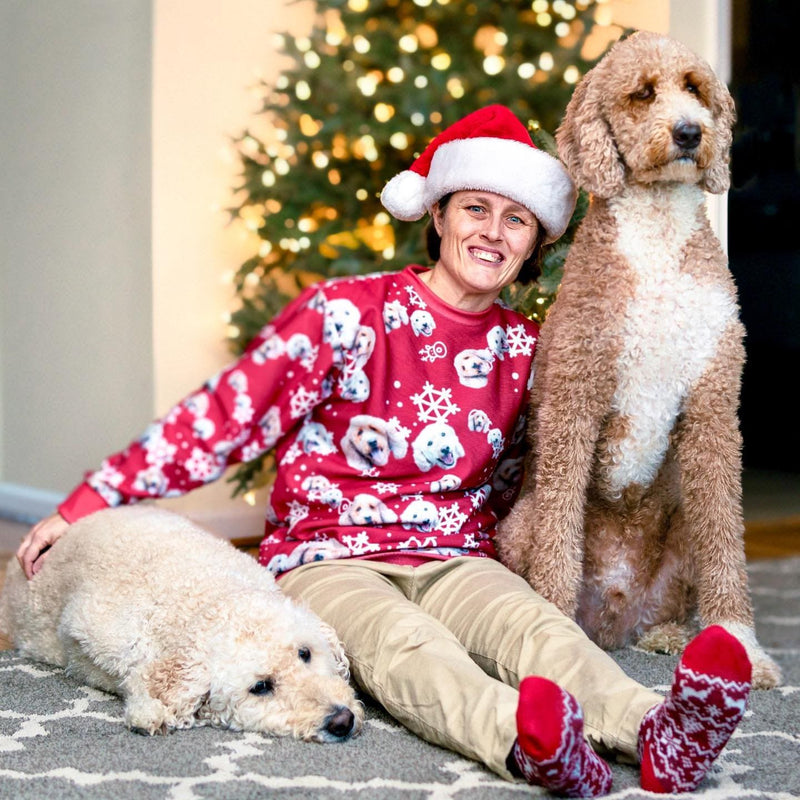 Christmas Bundle: Pet Face Pattern Christmas Sweatshirt and Socks (Save $30)