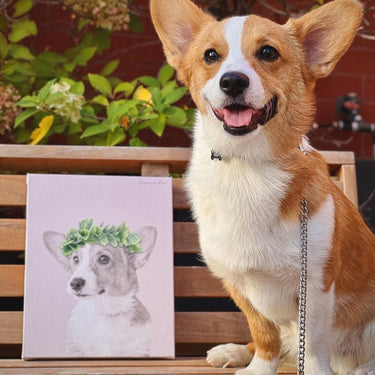 Roman Crown Pet Portrait - Custom Canvas